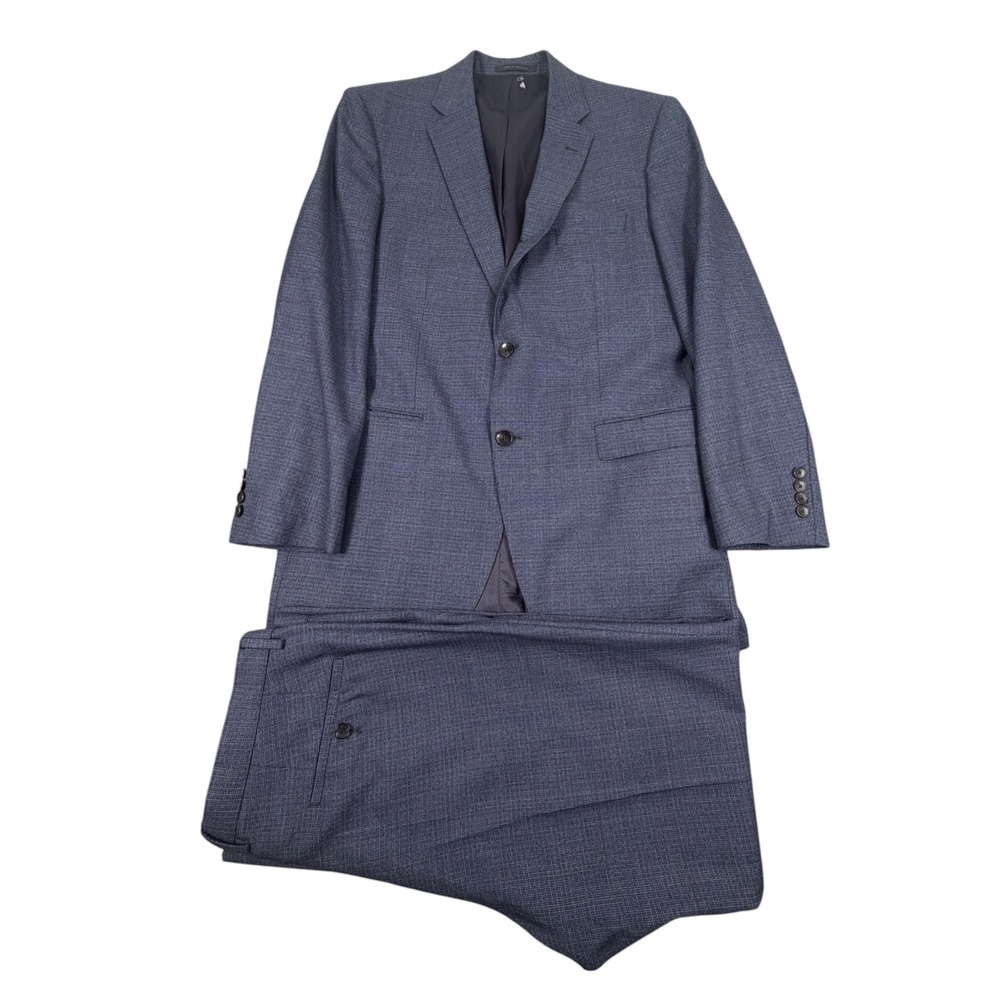 Hugo Boss Diselestrasse12 Guabello Super 130 Mens Suit blue nailhead 44L 36X32